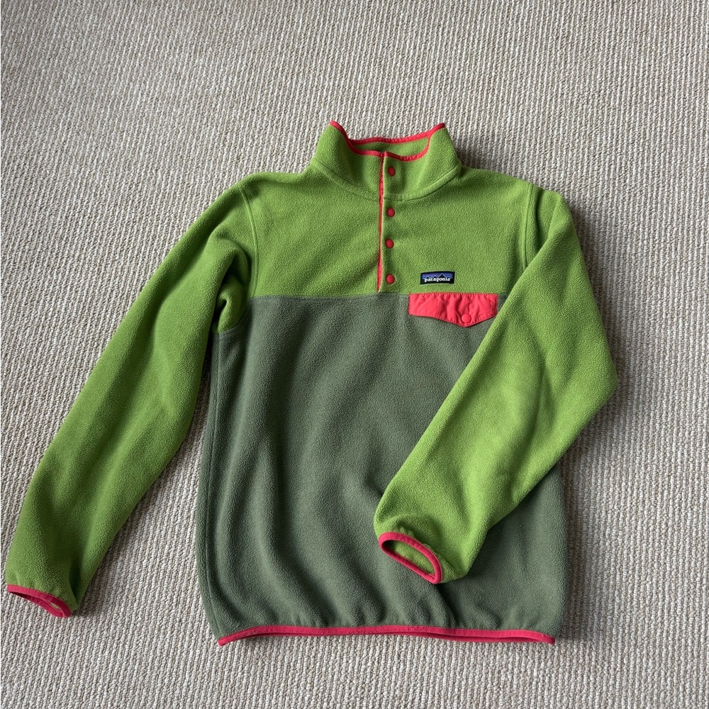 Patagonia Two-Tone Green Fleece Pullover